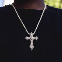 Load image into Gallery viewer, Two-Tone Clustered Diamond Cross in White/Yellow Gold