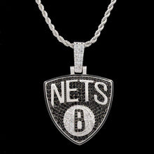 Load image into Gallery viewer, Brooklyn Nets Pendant in White Gold