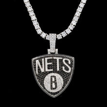Load image into Gallery viewer, Brooklyn Nets Pendant in White Gold