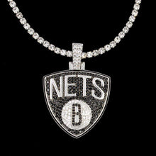 Load image into Gallery viewer, Brooklyn Nets Pendant in White Gold