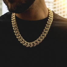 Load image into Gallery viewer, Diamond Cuban Link Choker (19mm) in Yellow Gold