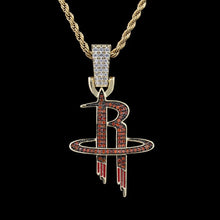 Load image into Gallery viewer, Houston Rockets Pendant in Yellow Gold