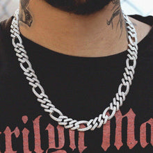 Load image into Gallery viewer, Iced Figaro Necklace (10mm) in White Gold
