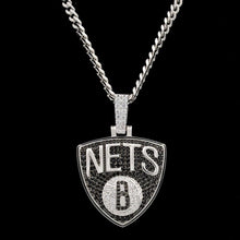 Load image into Gallery viewer, Brooklyn Nets Pendant in White Gold

